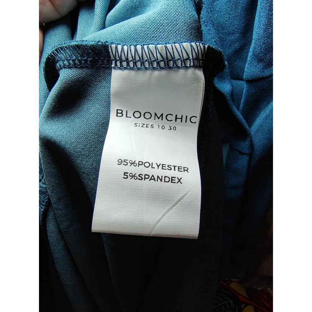 BLOOMCHIC Teal Sleeveless Midi Dress Size 22 - Picture 8 of 8